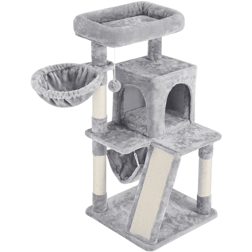 Yaheetech 40 in Multi Level Cat Tree Tower with Condo Light Gray