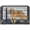 thumbnail image 1 of Yaheetech 42.1'' Foldable Metal Wire Pet Kennel Dog Crate with Divider and Pull-out Tray, Black, 1 of 11