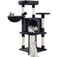 thumbnail image 1 of Yaheetech 42inch Cat Tree with Condo Basket Perch Platform, Black, 1 of 8