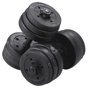 Yaheetech 44 lb Adjustable Dumbbell Weight Set Body Building Training Home Dumbbell, Black