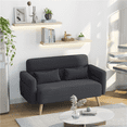 thumbnail image 1 of Yaheetech 46'' W Modern 2 Seater Sofa Couch with Solid Wood Legs, Dark Gray, 1 of 10