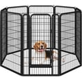 thumbnail image 1 of Yaheetech 47.5″ Tall 8-Panel Metal Pet Playpen with Door for Indoor and Outdoor, Black, 1 of 9