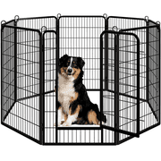 Yaheetech 47.5'' Tall 8 Panels Dog Playpen W/Door, Black