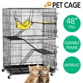 Yaheetech 49'' Collapsible Cat Cage 4Tier Metal Cat Kennel Ferret