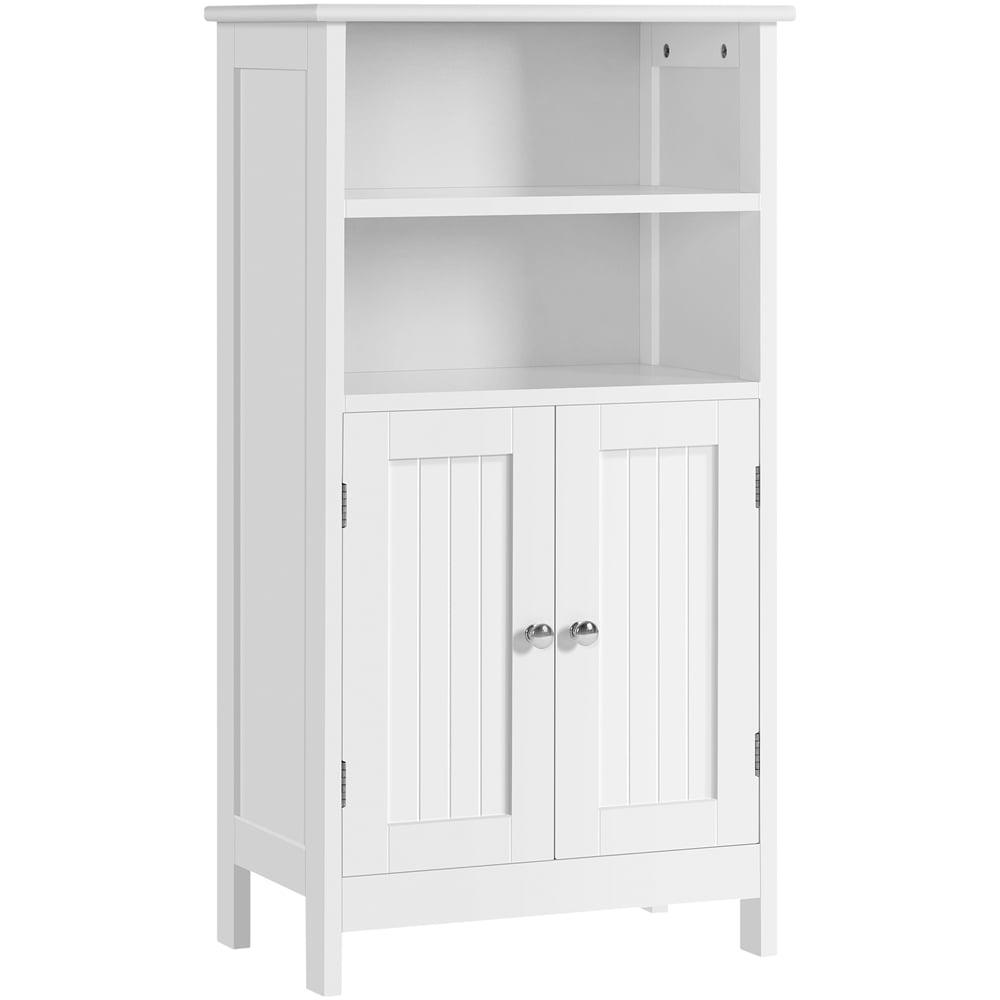 Yaheetech 5-Tier Bathroom Floor Cabinet with Double Door and Adjustable Shelf, White