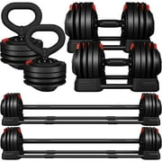 Yaheetech 52.5 lbs Quick-Adjust Dumbbell Weight Set for Strength Training, Set of 2, Black