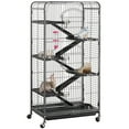 thumbnail image 1 of Yaheetech 52'' 6 Level Indoor Ferret Rabbit Small Animal Cage Hutch Black with 3 Front Doors, 1 of 8