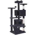 thumbnail image 1 of Yaheetech 53.9" H Cat Tree with Double Condos, Scratching Posts & Ramp, Black, 1 of 9