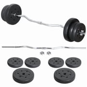 Yaheetech 55 lb Olympic Barbell Weight Set with Detachable Curl Bar for Gym Lifting Exercise Workout, Black
