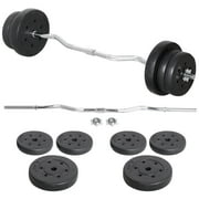Yaheetech 55 lb Olympic Barbell Weight Set for Gym Lifting Exercise Workout, Black