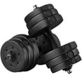 thumbnail image 1 of Yaheetech 55lb Adjustable Dumbbell Weight Set with Non Slip Handles, Black, 1 of 7