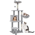 thumbnail image 1 of Yaheetech 57.1'' Deluxe Multilevel Cat Tower with Perch and Basket, Light Gray, 1 of 7