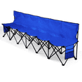 thumbnail image 1 of Yaheetech 6 Seats Portable Folding Bench For Sports Camping, Blue, 1 of 7