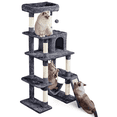 thumbnail image 1 of Yaheetech 63 Inch Multilevel Cat Tree with Hammock and 7 Scratching Posts, Dark Gray, 1 of 10