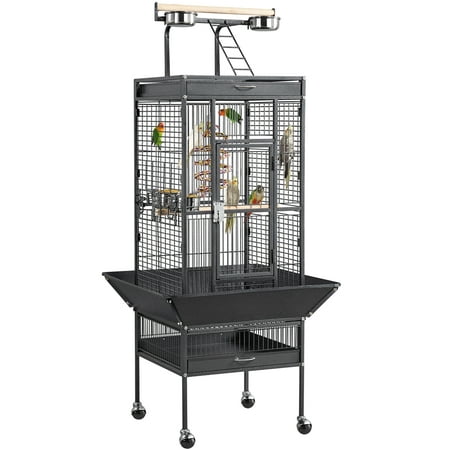 Yaheetech 62" Wrought Iron Bird Cage w/ Stand for Parrot, Macaw & Cockatoo