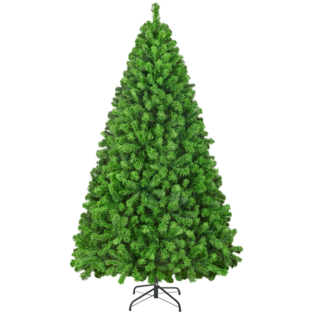 Yaheetech 6FT Prelit Flocked Artificial Christmas Tree with Foldable Stand,Pure Green