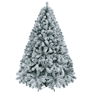 Yaheetech 6Ft Pre-lit Flocked Artificial Christmas Tree with Foldable Stand and Warm Lights, Green
