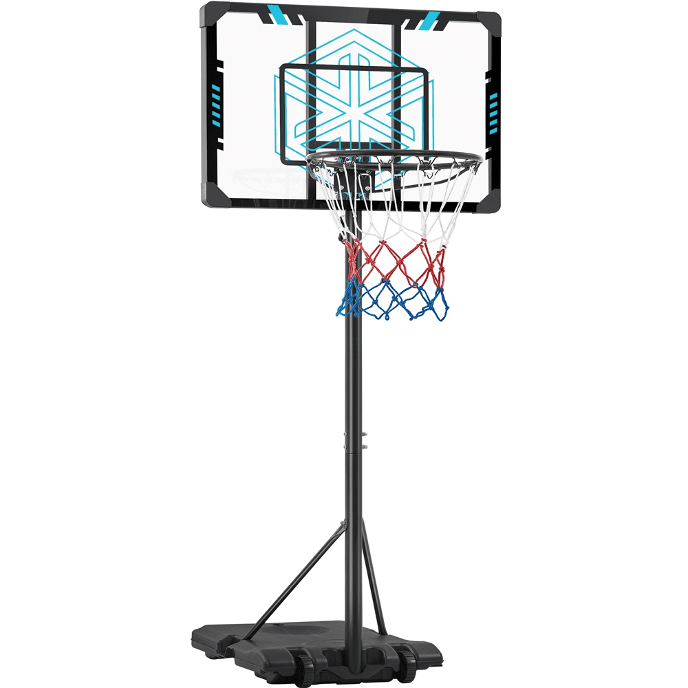 Yaheetech 7.4'8.4' Height Adjustment Portable Basketball Hoop, 32'' Width,Blue