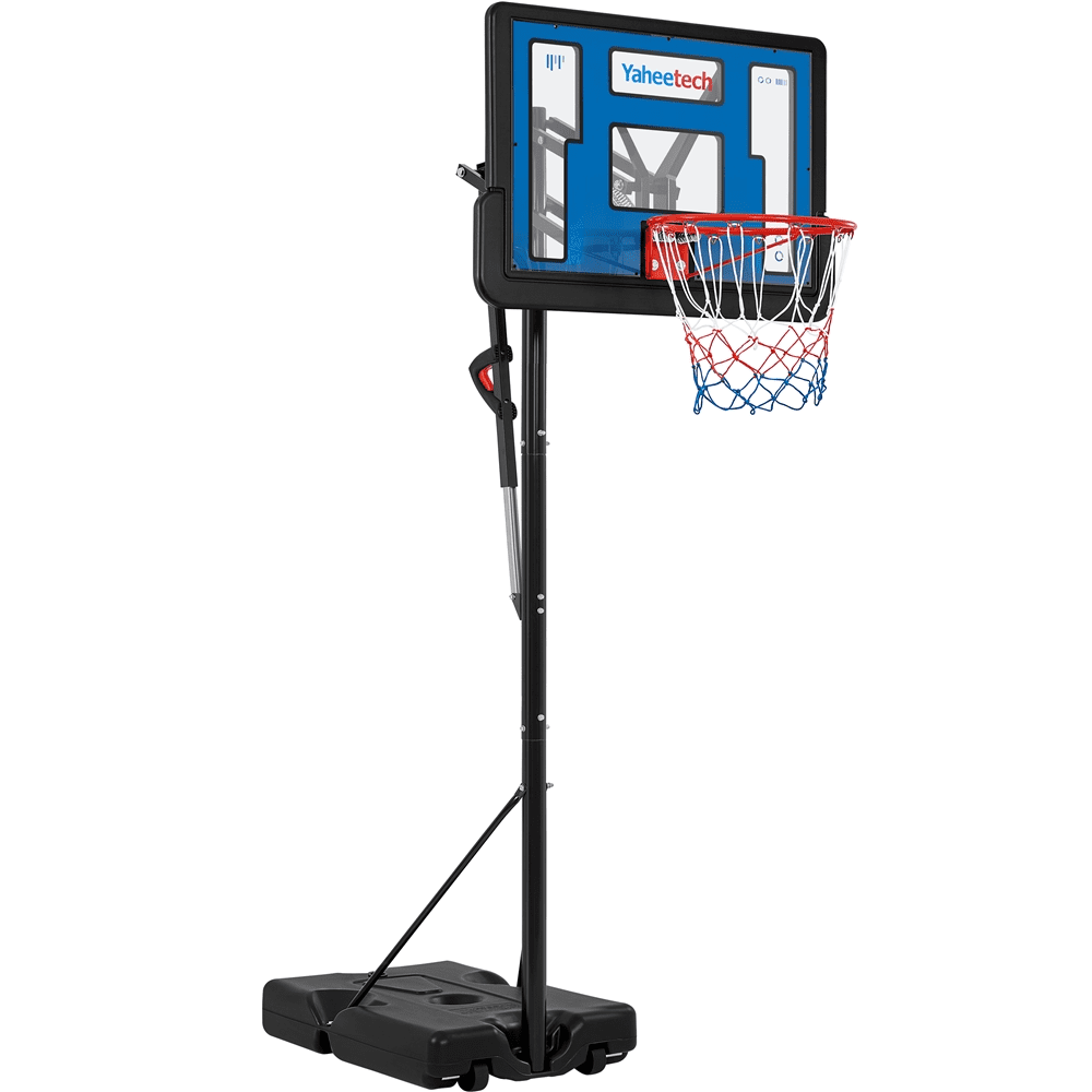 Yaheetech Portable Basketball Hoop, 7.5'10' Adjustable, 39'' Backboard, Wheels, Blue