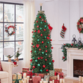 thumbnail image 1 of Yaheetech 7.5 Ft Pre-lit Artificial Christmas Tree with Foldable Stand,Green, 1 of 8