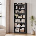 thumbnail image 1 of Yaheetech 7-Tier Wooden Bookshelves with Adjustable Open Shelves, Set of 2, Black, 1 of 7