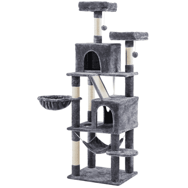 Yaheetech 71'' H Multi-Level Cat Tree Tower with Condos, Dark Gray