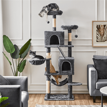 Yaheetech 71'' H Multi-Level Cat Tree Tower with Condos, Dark Gray