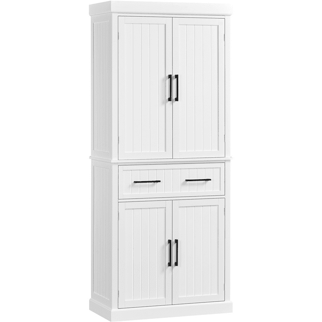 Yaheetech 72.5'' H Kitchen Pantry Cabinet with Doors and Adjustable Shelves for Kitchen, White