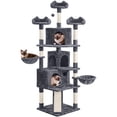 thumbnail image 1 of Yaheetech 76.4" Cat Tree Tower with 3 Condos and 2 Baskets, Dark Gray, 1 of 8