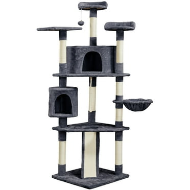 Topeakmart 79'' Multilevel Cat Tree Tower with 2 Condos & Basket ...