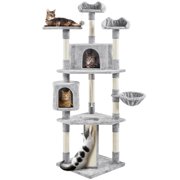 Yaheetech 79'' Multilevel Cat Tree with Condos & Scratching Posts,Light Gray