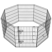 Yaheetech 29.9"H 8 Panels Foldable Metal Dog Playpen, Black