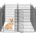 thumbnail image 1 of Yaheetech 8 Panels Foldable Metal Dog Playpen Puppy Fence with Door, 31.5″ H, Black, 1 of 11