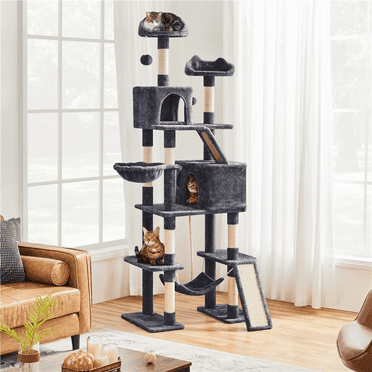 Yaheetech 82.5'' H Large Cat Tree Cat Tower with Condos, Dark Gray