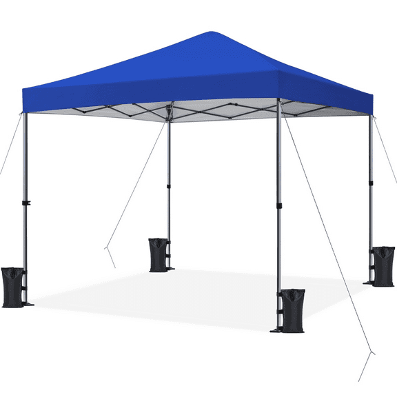 Yaheetech 8x8ft Pop-up Canopy with with One-Push-To-Lock Setup Mechanism, Blue