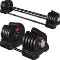 thumbnail image 1 of Yaheetech 90lbs Adjustable Dumbbell Weight Set with Tray, Black, 1 of 8
