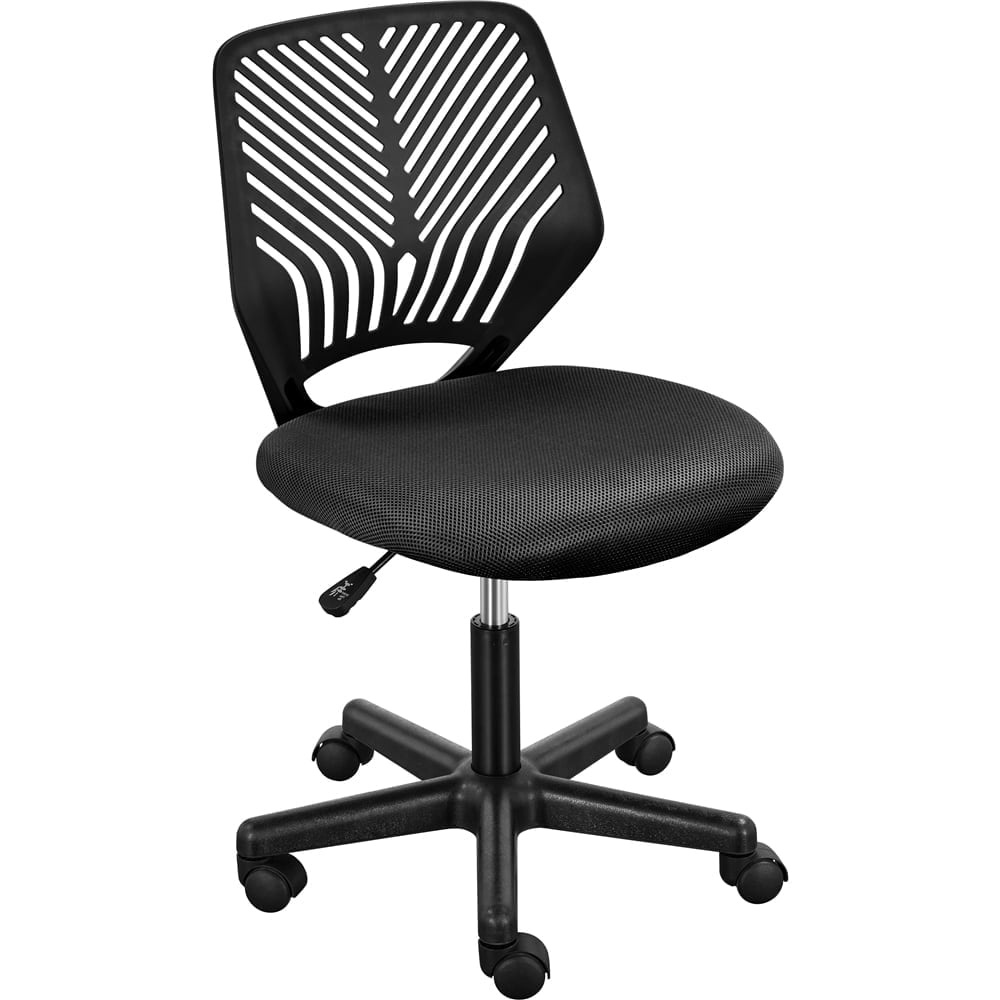 Yaheetech Adjustable Armless Office Chair Mid Back Swivel Computer Chair , Black