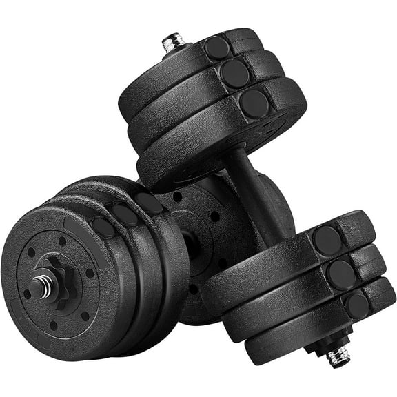 Yaheetech Adjustable Dumbbells Weight Set Dumbbell Weights Exercise & Fitness Equipment w/ 4 Spinlock Collars for Women & Men Home Gym Strength Training  55 pounds