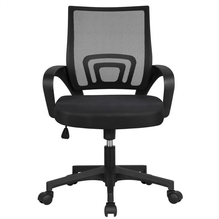 Yaheetech Adjustable Ergonomic Office Chair MidBack Mesh Swivel Chair Black