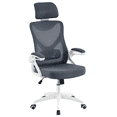 thumbnail image 1 of Yaheetech Adjustable High Back Mesh Office Chair with 90° Flip-up Armrest, White/Gray, 1 of 10