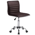 thumbnail image 1 of Yaheetech Adjustable PU Leather Office Chair with Wheels, Brown, 1 of 8