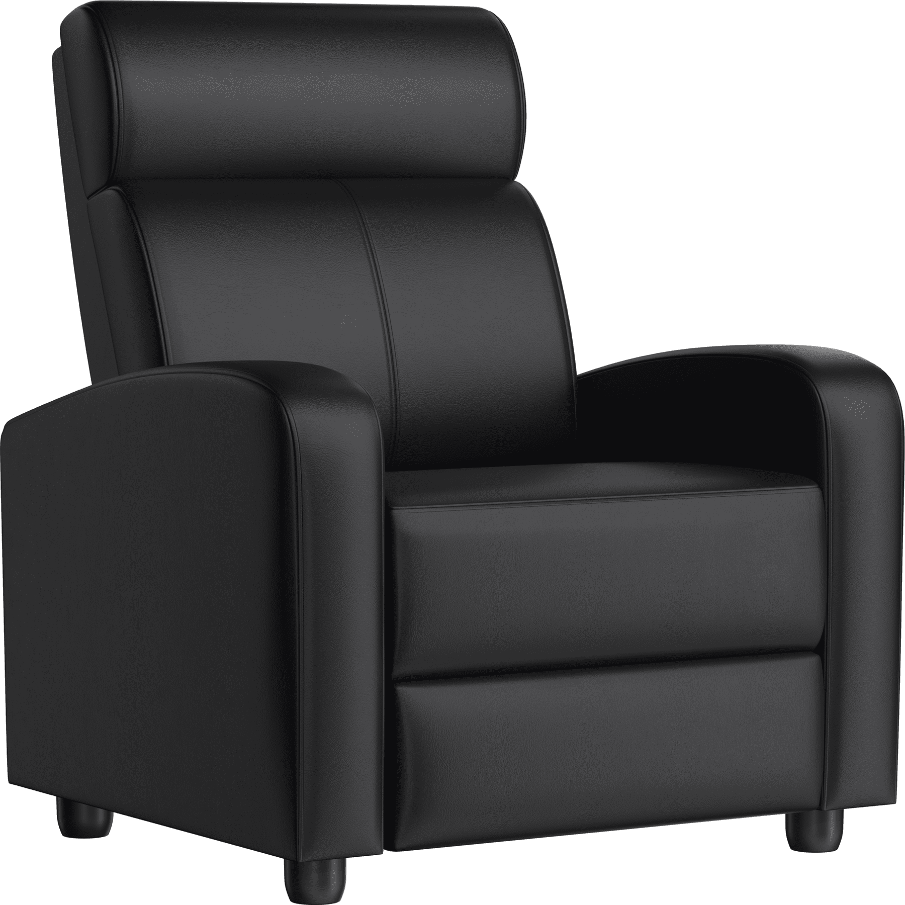 Yaheetech Adjustable PU Leather Recliner Chair with Pocket Spring, Black