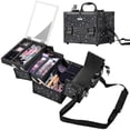 thumbnail image 1 of Yaheetech Aluminum Lockable Makeup Train Case with Mirror and Trays, Black, 1 of 10