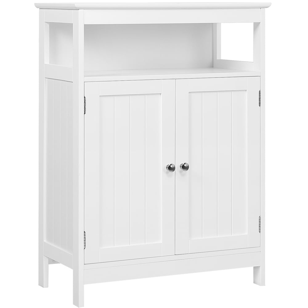 White MDF Living Room Cabinet with Adjustable Shelving