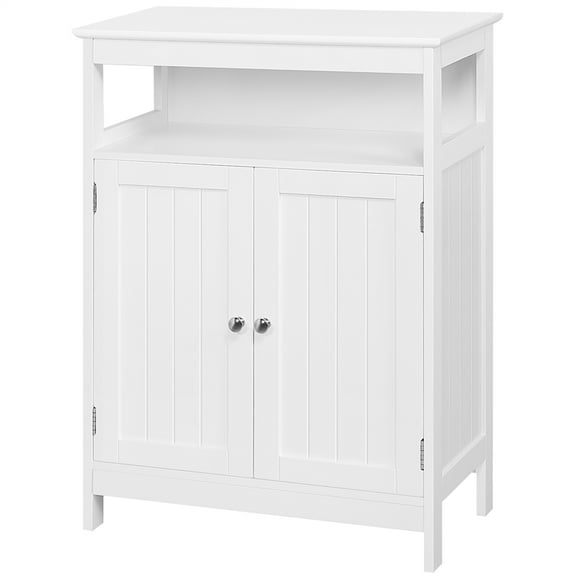 Yaheetech Bathroom Storage Cabinet w/Adjustable Shelf Multifunctional Organizer Free Standing Rack Stand, White