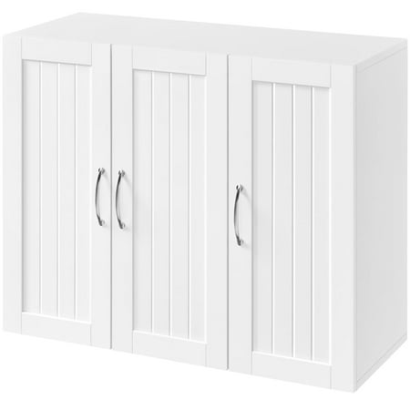 Yaheetech Bathroom Wall Mounted Cabinet with Storage and Adjustable Shelf, White