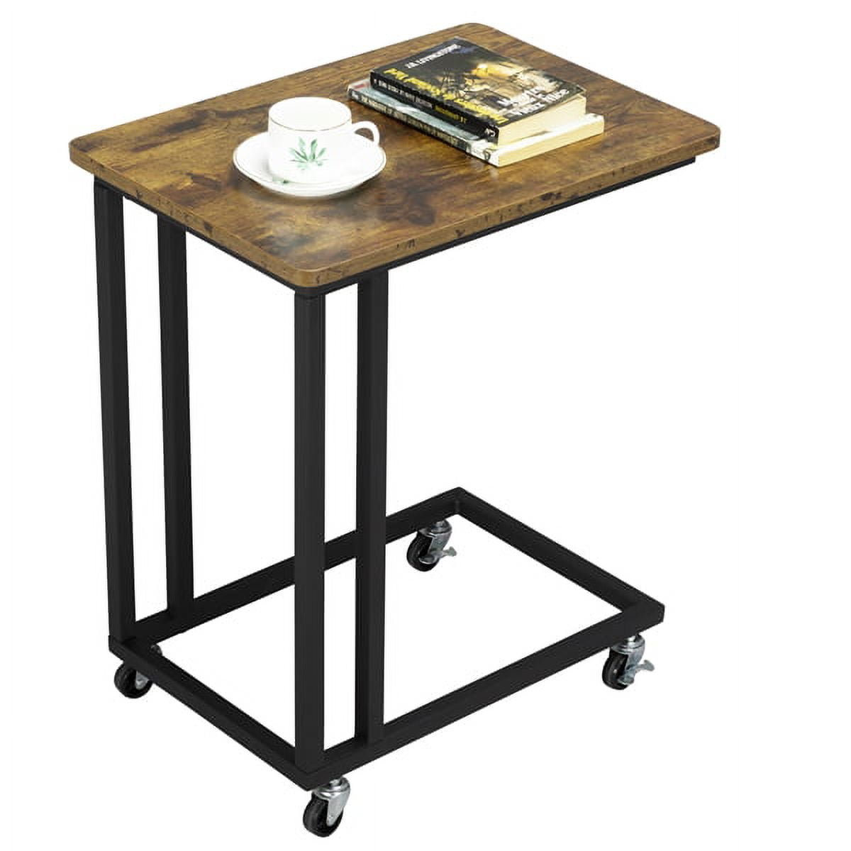 Yaheetech walnut bedside table 2024 solid wood legs nightstand