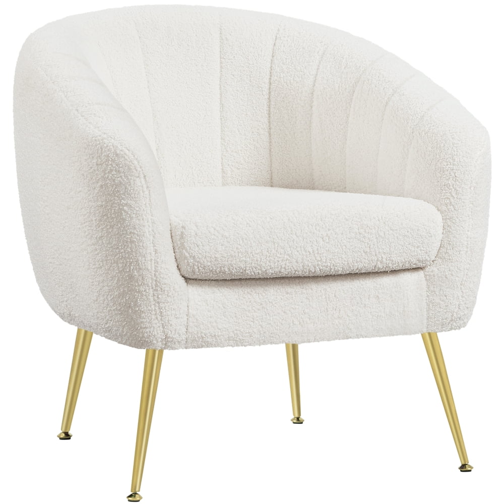 Free Shipping! Yaheetech Channel Tufted Accent Chair with Gold Metal ...