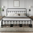 thumbnail image 1 of Yaheetech Classic Metal Platform Bed Frame Mattress Foundation with Victorian Style Iron-Art Headboard/Footboard/Under Bed Storage/No Box Spring Needed/King Size Black, 1 of 18