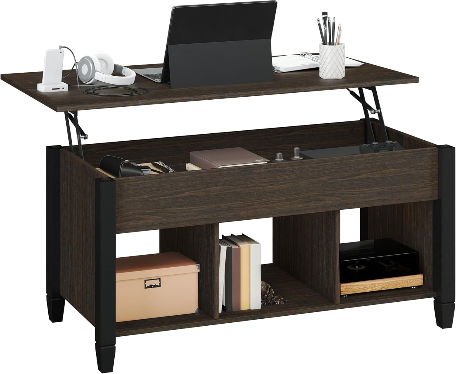 Yaheetech Coffee Table, 41in Lift Top Coffee Table with Storage Hidden ...